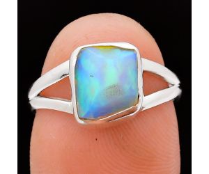 Ethiopian Opal Rough Ring size-7 EXR05823 R-1002, 8x9 mm