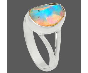 Ethiopian Opal Rough Ring size-7 EXR05826 R-1002, 8x11 mm