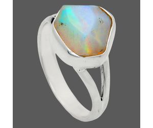 Ethiopian Opal Rough Ring size-7.5 EXR05828 R-1002, 11x11 mm