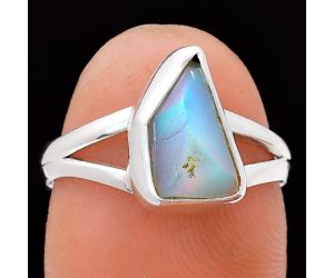 Ethiopian Opal Rough Ring size-7 EXR05832 R-1002, 7x11 mm