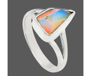 Ethiopian Opal Rough Ring size-7 EXR05832 R-1002, 7x11 mm