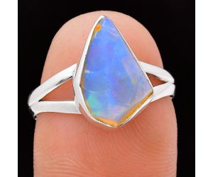 Ethiopian Opal Rough Ring size-7 EXR05834 R-1002, 9x14 mm