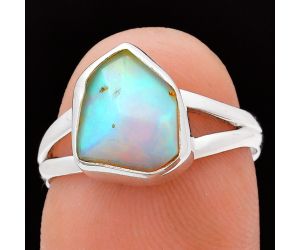 Ethiopian Opal Rough Ring size-7 EXR05836 R-1002, 9x11 mm