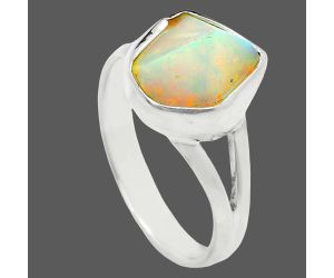 Ethiopian Opal Rough Ring size-7 EXR05840 R-1002, 9x11 mm