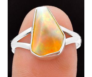 Ethiopian Opal Rough Ring size-9 EXR05843 R-1002, 9x15 mm