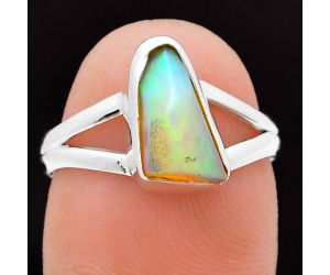 Ethiopian Opal Rough Ring size-7 EXR05847 R-1002, 7x11 mm