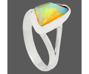 Ethiopian Opal Rough Ring size-7 EXR05847 R-1002, 7x11 mm