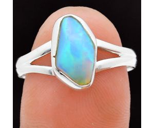 Ethiopian Opal Rough Ring size-9 EXR05849 R-1002, 7x12 mm