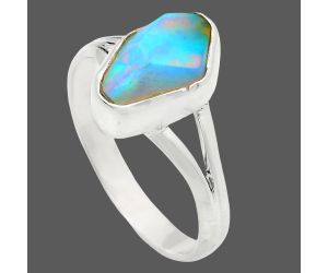 Ethiopian Opal Rough Ring size-9 EXR05849 R-1002, 7x12 mm