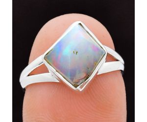 Ethiopian Opal Rough Ring size-7 EXR05852 R-1002, 9x12 mm