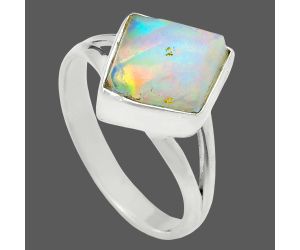 Ethiopian Opal Rough Ring size-7 EXR05852 R-1002, 9x12 mm