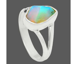 Ethiopian Opal Rough Ring size-7 EXR05854 R-1002, 7x10 mm