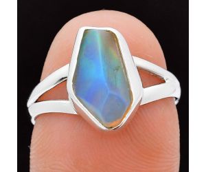 Ethiopian Opal Rough Ring size-7 EXR05873 R-1002, 8x13 mm