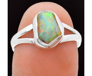 Ethiopian Opal Rough Ring size-8 EXR05875 R-1002, 6x9 mm