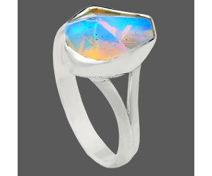 Ethiopian Opal Rough Ring size-9 EXR05876 R-1002, 9x12 mm