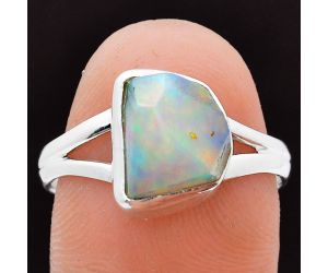 Ethiopian Opal Rough Ring size-9 EXR05889 R-1002, 8x11 mm