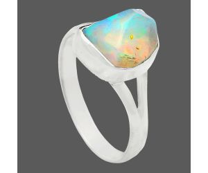 Ethiopian Opal Rough Ring size-9 EXR05889 R-1002, 8x11 mm