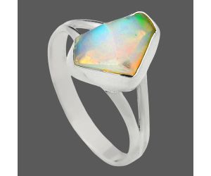 Ethiopian Opal Rough Ring size-9 EXR05890 R-1002, 8x12 mm