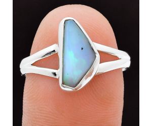 Ethiopian Opal Rough Ring size-9 EXR05892 R-1002, 7x13 mm