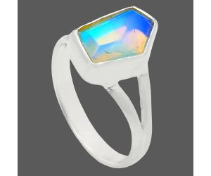 Ethiopian Opal Rough Ring size-7 EXR05893 R-1002, 8x12 mm