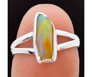 Ethiopian Opal Rough Ring size-7 EXR05898 R-1002, 4x12 mm