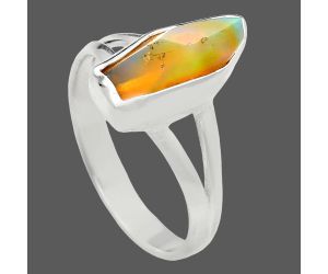 Ethiopian Opal Rough Ring size-7 EXR05898 R-1002, 4x12 mm