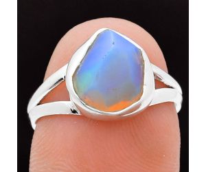 Ethiopian Opal Rough Ring size-7 EXR05900 R-1002, 9x10 mm