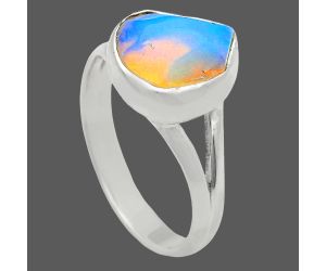 Ethiopian Opal Rough Ring size-7 EXR05900 R-1002, 9x10 mm