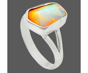 Ethiopian Opal Rough Ring size-7 EXR05907 R-1002, 7x11 mm