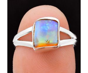 Ethiopian Opal Rough Ring size-7 EXR05908 R-1002, 7x9 mm