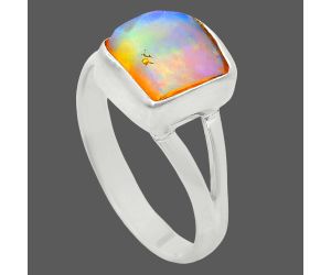 Ethiopian Opal Rough Ring size-7 EXR05908 R-1002, 7x9 mm