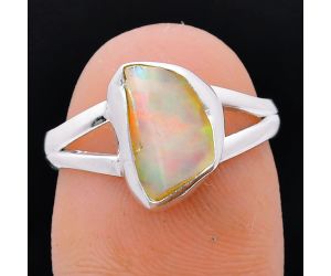 Ethiopian Opal Rough Ring size-7 EXR05909 R-1002, 8x11 mm