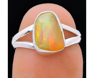 Ethiopian Opal Rough Ring size-6 EXR05914 R-1002, 7x11 mm