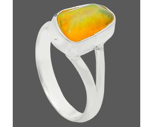 Ethiopian Opal Rough Ring size-6 EXR05914 R-1002, 7x11 mm