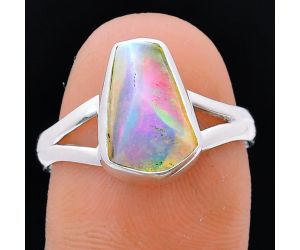 Ethiopian Opal Rough Ring size-8 EXR05918 R-1002, 8x12 mm