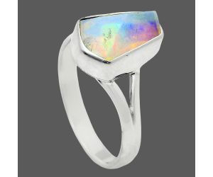 Ethiopian Opal Rough Ring size-8 EXR05918 R-1002, 8x12 mm