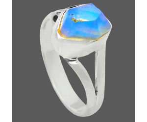 Ethiopian Opal Rough Ring size-6 EXR05919 R-1002, 7x8 mm