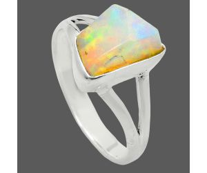 Ethiopian Opal Rough Ring size-7 EXR05920 R-1002, 7x10 mm