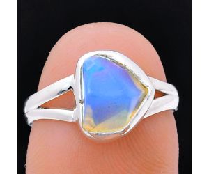 Ethiopian Opal Rough Ring size-7 EXR05926 R-1002, 8x10 mm