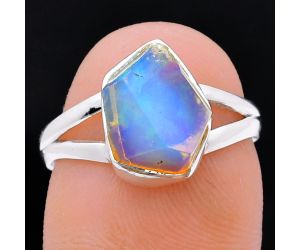 Ethiopian Opal Rough Ring size-7 EXR05927 R-1002, 8x11 mm