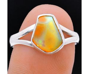 Ethiopian Opal Rough Ring size-9 EXR05928 R-1002, 9x11 mm