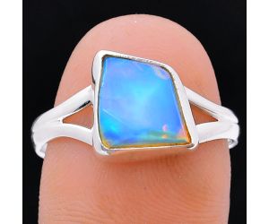 Ethiopian Opal Rough Ring size-9 EXR05930 R-1002, 9x11 mm