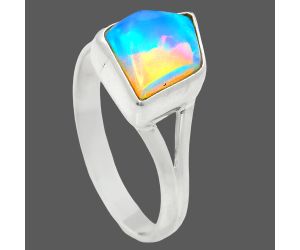 Ethiopian Opal Rough Ring size-9 EXR05930 R-1002, 9x11 mm