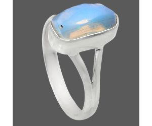 Ethiopian Opal Rough Ring size-9 EXR05931 R-1002, 7x13 mm