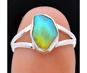 Ethiopian Opal Rough Ring size-7 EXR05932 R-1002, 7x11 mm