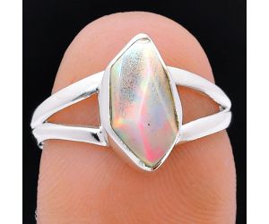 Ethiopian Opal Rough Ring size-7 EXR05935 R-1002, 7x11 mm