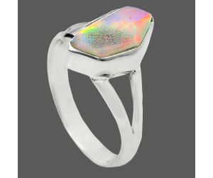 Ethiopian Opal Rough Ring size-7 EXR05935 R-1002, 7x11 mm