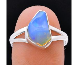 Ethiopian Opal Rough Ring size-9 EXR05939 R-1002, 8x12 mm