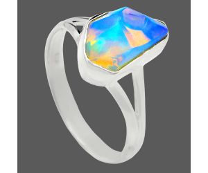 Ethiopian Opal Rough Ring size-9 EXR05939 R-1002, 8x12 mm