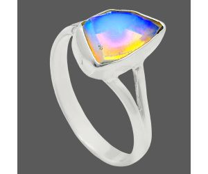 Ethiopian Opal Rough Ring size-9 EXR05941 R-1002, 8x13 mm